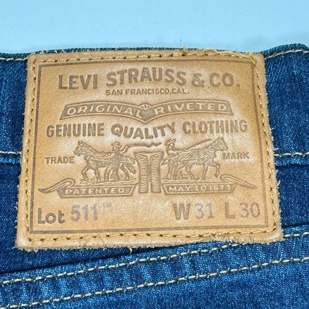 Levi's Premium 511 Slim Fit Jeans Mens 31x30 Dark Wash Blue Denim Big E